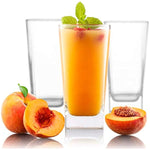 Highball Glasses 4 Stainless Steel Straws 16 Oz Lead Free Crystal Clear Glass