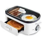 3 In 1 Breakfast Maker Station Healthy Ceramic Nonstick Dual Griddles For Eggs Meat And Pancakes