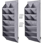 Large Deep Pockets Door Shoe Rack with 3 Hooks
