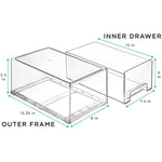 Clear Stackable Pull Out Refrigerator Organizer Bins