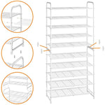 Expandable Adjustable Wire Grid Shoe Organizer