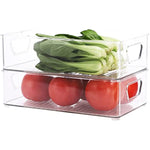 Stackable Plastic Clear Food Storage Bin with Handles for Pantry