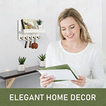 Elegant 5 Sturdy Key Hooks with Wooden Floating Shelf for Exclusive Designer Vintage Decor
