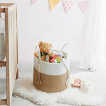 Decorative Rope Basket Wooden Bead Decoration with Handles