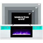 Electric Fireplace Large Modern Wood Texture With Media Entertainment Center