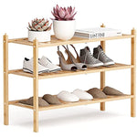 Bamboo Stackable Shoe Shelf Storage Organizer