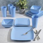 Soho Grayson Square Melamine Dinnerware Set Service For Four 16Pcs