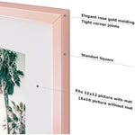 16x16 inch Tempered Glass Square Picture Frame Wall Hook Included