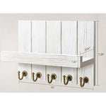 Elegant 5 Sturdy Key Hooks with Wooden Floating Shelf for Exclusive Designer Vintage Decor