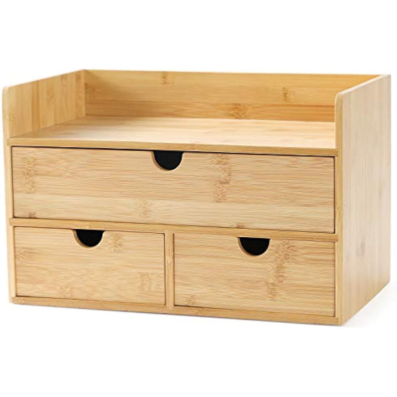 Mini Bamboo Desk Drawer Tabletop Storage Organization Box for Office