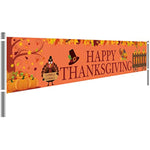 Thanksgiving Turkey Maple Leaves Pumpkin Banner, 8.2 x 1.5 FT
