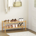 Bamboo Stackable Shoe Shelf Storage Organizer