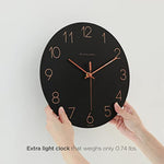 12” Non-Ticking Silent Battery Operated Decorative Wall Clock