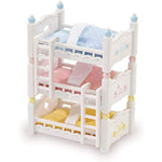 Dollhouse Toy Furniture Set Includes Three Beds Three Mattresses With Pillows Three Blankets And Two Ladders