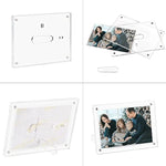 Minimalist Picture Frame Acrylic Glass Photo Frame with Magnetic Desktop Display Horizontally or Vertically