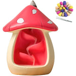 Cute Mushroom Incense Holder with 60 Incense Cones