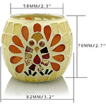 osaic Glass tealight Holders with Maple Leave for Halloween & Thanksgiving Party Decorations