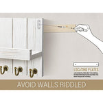 Elegant 5 Sturdy Key Hooks with Wooden Floating Shelf for Exclusive Designer Vintage Decor
