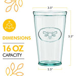 Relief Hiball Drinking Glass Recycled Green Glass Drinkware