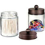 4 Pack Apothecary Jars Bathroom Vanity Storage Organizer Set