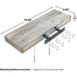 Rustic Engineered Wood Coastal Beach Style Hanging Rectangle Wall Shelves For Home Decor