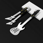 Rock Guitar Style Heavy Duty Stainless Steel 2 Piece Barbecue Tool Set
