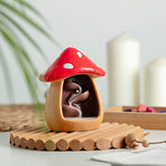 Cute Mushroom Incense Holder with 60 Incense Cones