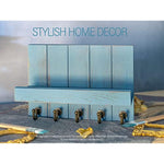 Elegant 5 Sturdy Key Hooks with Wooden Floating Shelf for Exclusive Designer Vintage Decor