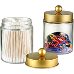 4 Pack Apothecary Jars Bathroom Vanity Storage Organizer Set