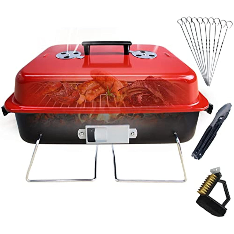Portable Charcoal Grill With Lid Folding Barbecue Grill