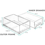 Clear Stackable Pull Out Refrigerator Organizer Bins