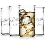 Set Of 4 Authentic Mason Vintage Glassware Clear Glass Tumblers For Cocktails