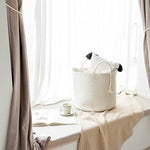 Decorative Rope Basket Wooden Bead Decoration with Handles