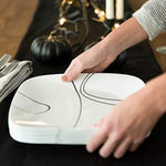 Triple Layer Glass And Chip Resistant Lightweight Square Plates And Bowls Set