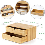 Mini Bamboo Desk Drawer Tabletop Storage Organization Box for Office