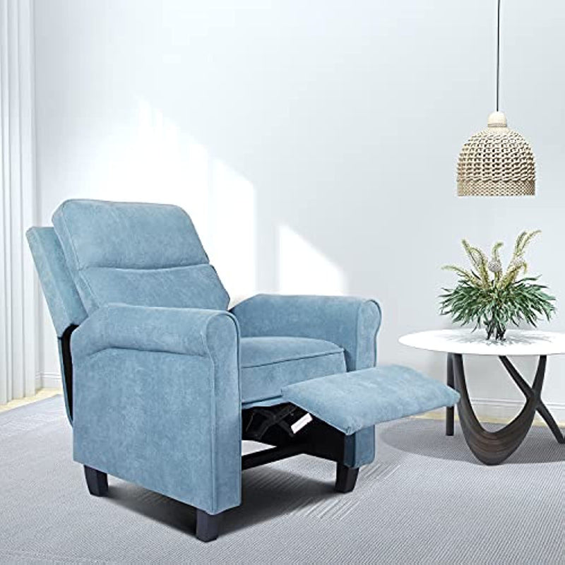 Push Back Single Recliner Chair With Dual Function Foot System