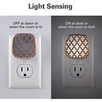 Brushed Nickel Flower Design Night Light With Plug-in, Dusk to Dawn Sensor