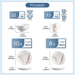 16 Piece Porcelain Dish Sets White Plates And Bowls Set