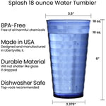 Splash 18 Ounce Plastic Stackable Water Tumblers