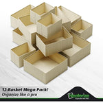 Set Of 12 Closet Organizer and Storage Divider Baskets For Clothes