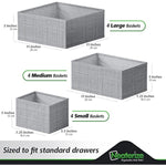 Set Of 12 Closet Organizer and Storage Divider Baskets For Clothes