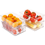 Stackable Plastic Clear Food Storage Bin with Handles for Pantry