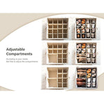 Fabric Shoe Storage Bins with Clear Cover, Fits 16 Pairs