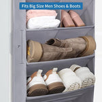 Large Deep Pockets Door Shoe Rack with 3 Hooks