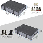 Underbed Solution Shoes Container Bags with Sturdy Sidewall & Reinforced Handles