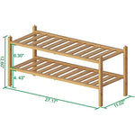 Bamboo Stackable Shoe Shelf Storage Organizer