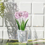 Pink Crystal Tulips Flower Figurines