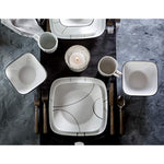 Triple Layer Glass And Chip Resistant Lightweight Square Plates And Bowls Set