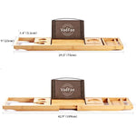 Expandable Bath Tray for Tub with Upgraded Wine Slots and Book Holde