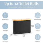 Bamboo Toilet Paper Holder Basket for Bathroom